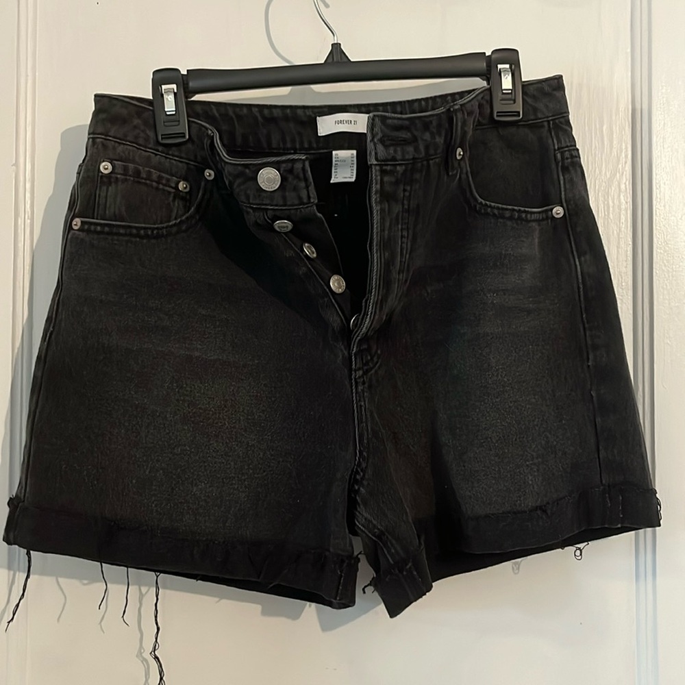 Cute black button up shorts